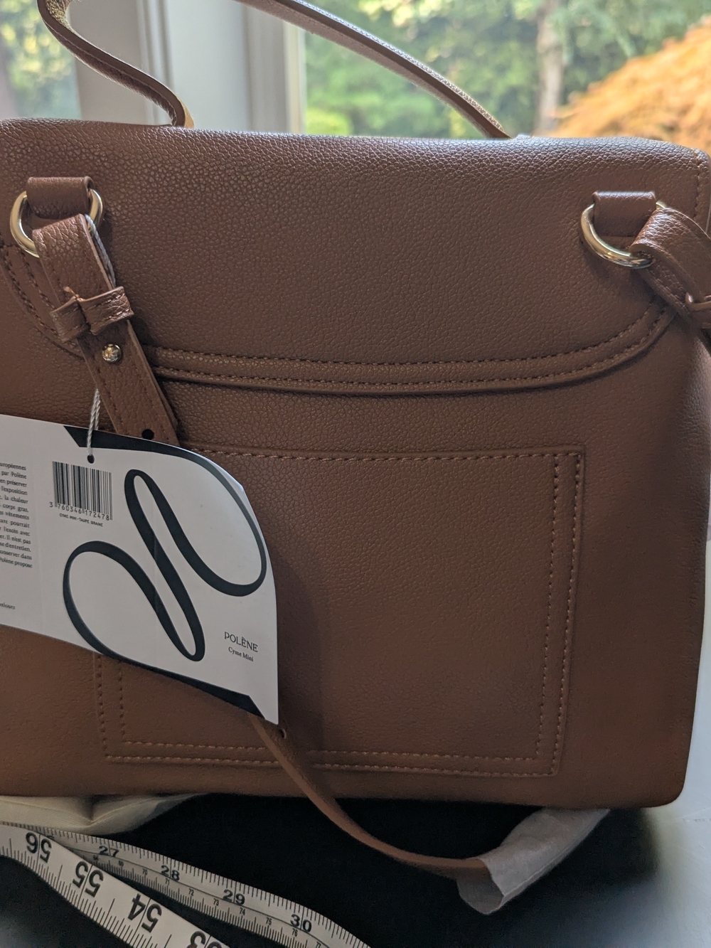 Textured Leather Brown Handbag/Crossbody Structured Top Handle NWT - Picture 2 of 6